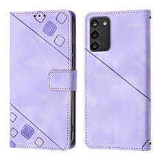 Custodia Portafoglio In Pelle Cover con Supporto YB1 per Nokia G100 Viola