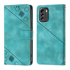 Custodia Portafoglio In Pelle Cover con Supporto YB1 per Nokia G60 5G Verde