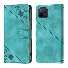 Custodia Portafoglio In Pelle Cover con Supporto YB1 per Oppo A16K Verde