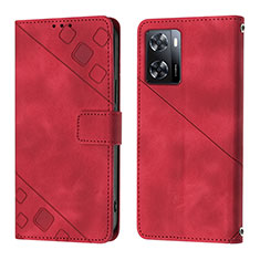 Custodia Portafoglio In Pelle Cover con Supporto YB1 per Oppo A57e Rosso