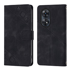 Custodia Portafoglio In Pelle Cover con Supporto YB1 per Oppo Reno8 T 4G Nero