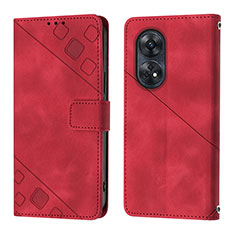 Custodia Portafoglio In Pelle Cover con Supporto YB1 per Oppo Reno8 T 4G Rosso