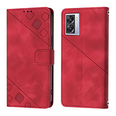 Custodia Portafoglio In Pelle Cover con Supporto YB1 per Realme V23 5G Rosso