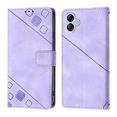 Custodia Portafoglio In Pelle Cover con Supporto YB1 per Samsung Galaxy A04E Viola