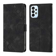 Custodia Portafoglio In Pelle Cover con Supporto YB1 per Samsung Galaxy A13 4G Nero