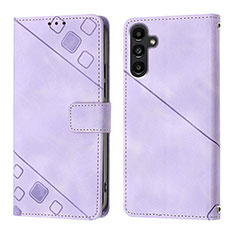 Custodia Portafoglio In Pelle Cover con Supporto YB1 per Samsung Galaxy A14 5G Viola