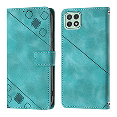 Custodia Portafoglio In Pelle Cover con Supporto YB1 per Samsung Galaxy A22s 5G Verde
