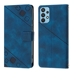 Custodia Portafoglio In Pelle Cover con Supporto YB1 per Samsung Galaxy A32 4G Blu