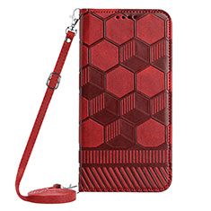 Custodia Portafoglio In Pelle Cover con Supporto YB1 per Samsung Galaxy A54 5G Rosso