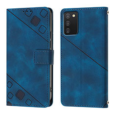 Custodia Portafoglio In Pelle Cover con Supporto YB1 per Samsung Galaxy M02s Blu