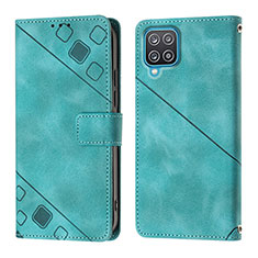 Custodia Portafoglio In Pelle Cover con Supporto YB1 per Samsung Galaxy M12 Verde