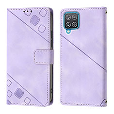 Custodia Portafoglio In Pelle Cover con Supporto YB1 per Samsung Galaxy M12 Viola