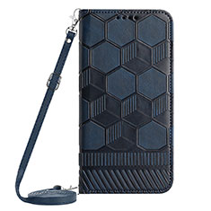 Custodia Portafoglio In Pelle Cover con Supporto YB1 per Samsung Galaxy Quantum4 5G Blu