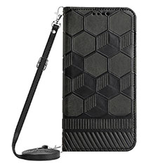 Custodia Portafoglio In Pelle Cover con Supporto YB1 per Samsung Galaxy Quantum4 5G Nero