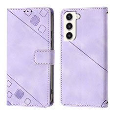 Custodia Portafoglio In Pelle Cover con Supporto YB1 per Samsung Galaxy S22 5G Lavanda