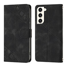 Custodia Portafoglio In Pelle Cover con Supporto YB1 per Samsung Galaxy S23 5G Nero