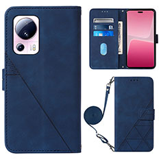 Custodia Portafoglio In Pelle Cover con Supporto YB1 per Xiaomi Civi 2 5G Blu