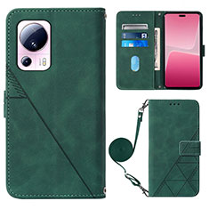 Custodia Portafoglio In Pelle Cover con Supporto YB1 per Xiaomi Mi 12 Lite NE 5G Verde