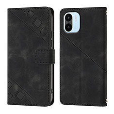 Custodia Portafoglio In Pelle Cover con Supporto YB1 per Xiaomi Poco C50 Nero