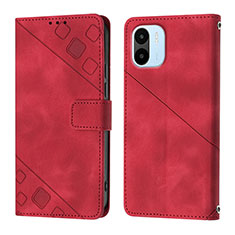 Custodia Portafoglio In Pelle Cover con Supporto YB1 per Xiaomi Poco C50 Rosso
