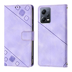 Custodia Portafoglio In Pelle Cover con Supporto YB1 per Xiaomi Poco X5 5G Viola