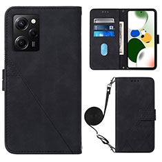 Custodia Portafoglio In Pelle Cover con Supporto YB1 per Xiaomi Poco X5 Pro 5G Nero