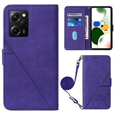 Custodia Portafoglio In Pelle Cover con Supporto YB1 per Xiaomi Poco X5 Pro 5G Viola