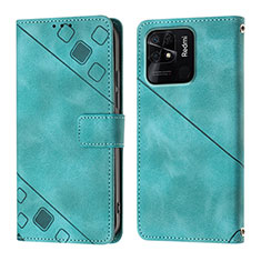 Custodia Portafoglio In Pelle Cover con Supporto YB1 per Xiaomi Redmi 10 Power Verde