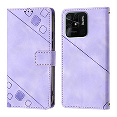 Custodia Portafoglio In Pelle Cover con Supporto YB1 per Xiaomi Redmi 10 Power Viola