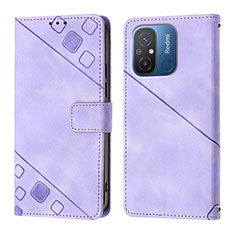 Custodia Portafoglio In Pelle Cover con Supporto YB1 per Xiaomi Redmi 12C 4G Viola