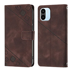 Custodia Portafoglio In Pelle Cover con Supporto YB1 per Xiaomi Redmi A2 Marrone