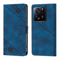 Custodia Portafoglio In Pelle Cover con Supporto YB1 per Xiaomi Redmi K60 Ultra 5G Blu