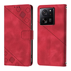 Custodia Portafoglio In Pelle Cover con Supporto YB1 per Xiaomi Redmi K60 Ultra 5G Rosso