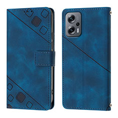 Custodia Portafoglio In Pelle Cover con Supporto YB1 per Xiaomi Redmi Note 11T Pro 5G Blu