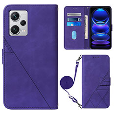 Custodia Portafoglio In Pelle Cover con Supporto YB1 per Xiaomi Redmi Note 12 Pro+ Plus 5G Viola