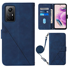 Custodia Portafoglio In Pelle Cover con Supporto YB1 per Xiaomi Redmi Note 12S Blu