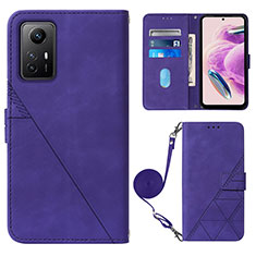 Custodia Portafoglio In Pelle Cover con Supporto YB1 per Xiaomi Redmi Note 12S Viola