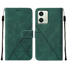 Custodia Portafoglio In Pelle Cover con Supporto YB2 per Motorola Moto G54 5G Verde