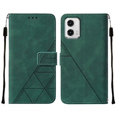 Custodia Portafoglio In Pelle Cover con Supporto YB2 per Motorola Moto G73 5G Verde