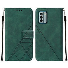 Custodia Portafoglio In Pelle Cover con Supporto YB2 per Nokia G22 Verde