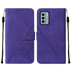 Custodia Portafoglio In Pelle Cover con Supporto YB2 per Nokia G22 Viola