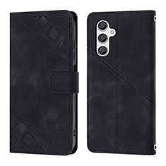 Custodia Portafoglio In Pelle Cover con Supporto YB2 per Samsung Galaxy A24 4G Nero