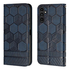 Custodia Portafoglio In Pelle Cover con Supporto YB2 per Samsung Galaxy Quantum4 5G Blu