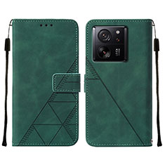 Custodia Portafoglio In Pelle Cover con Supporto YB2 per Xiaomi Mi 13T 5G Verde