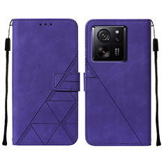 Custodia Portafoglio In Pelle Cover con Supporto YB2 per Xiaomi Mi 13T Pro 5G Viola