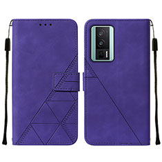 Custodia Portafoglio In Pelle Cover con Supporto YB2 per Xiaomi Poco F5 Pro 5G Viola