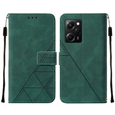 Custodia Portafoglio In Pelle Cover con Supporto YB2 per Xiaomi Poco X5 Pro 5G Verde