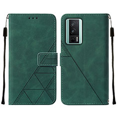 Custodia Portafoglio In Pelle Cover con Supporto YB2 per Xiaomi Redmi K60 5G Verde