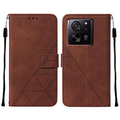 Custodia Portafoglio In Pelle Cover con Supporto YB2 per Xiaomi Redmi K60 Ultra 5G Marrone