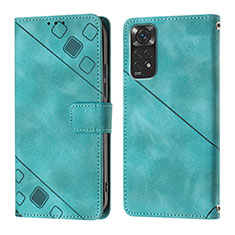 Custodia Portafoglio In Pelle Cover con Supporto YB2 per Xiaomi Redmi Note 11 4G (2022) Verde